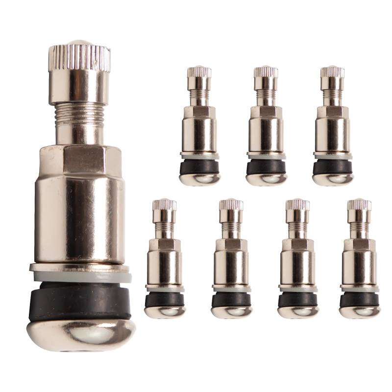 Keboyoe 8 Stück Universal Metallventile Autoreifen Ventil 11,3mm Silber Felgen Ventile Luftventil Auto Stahlventile Felgenventile Reifenventil Auto für Auto, Motorrad, Fahrrad(Silbrig) von Keboyoe