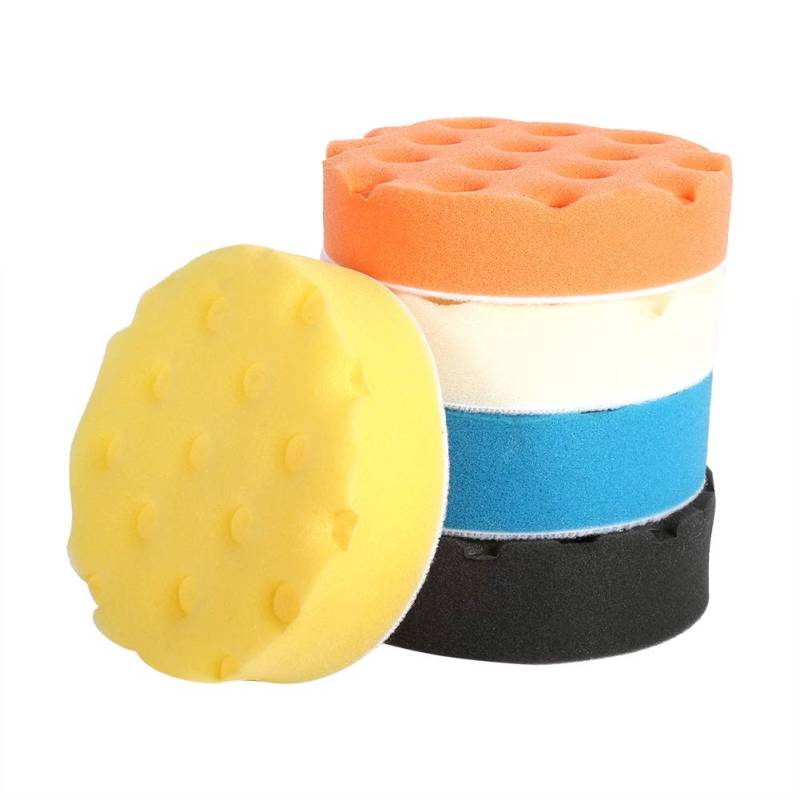 5-teiliges Autowachs-Applikator-Pad, 3/4/5/6/7 Zoll Smart Washing Polishing Sponge Buffer Pad Set für Autopolierer (4 Zoll) von Keenso