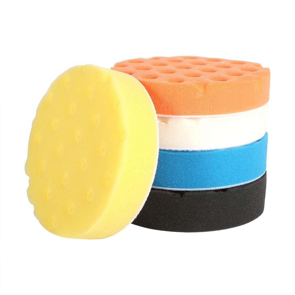 5-teiliges Autowachs-Applikator-Pad, 3/4/5/6/7 Zoll Smart Washing Polishing Sponge Buffer Pad Set für Autopolierer (5 Zoll) von Keenso