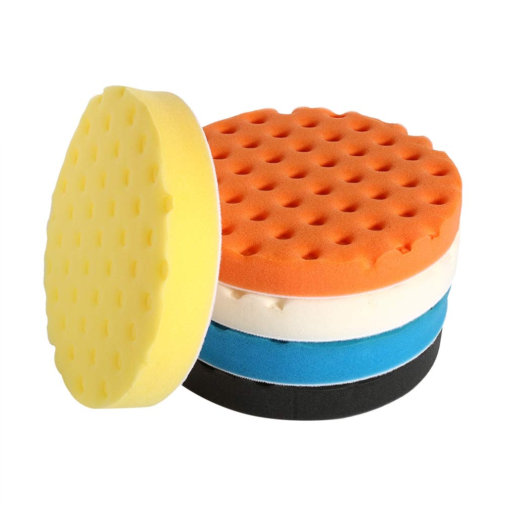 5-teiliges Autowachs-Applikator-Pad, 3/4/5/6/7 Zoll Smart Washing Polishing Sponge Buffer Pad Set für Autopolierer (7 Zoll 1500mah Li -Ion -Akku) von Keenso