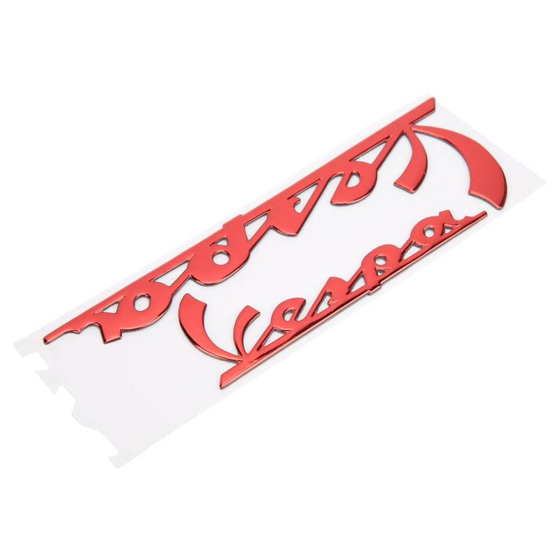 Auto-Emblem-Aufkleber, Auto-Emblem-Aufkleber aus Flexiblem Kunststoff, Dreidimensionaler Aufkleber für Vespa GTS300 LX125 LX150 IE Sprint Primavera 300 LX LXV Super (Rot) von Keenso