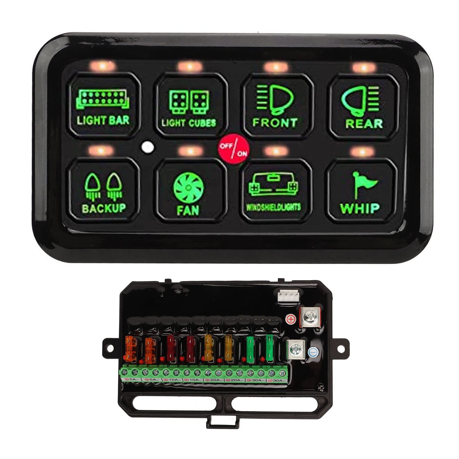 Auto Touch Control Panel Box, 8 Gang Auto Switch Panel Automatisches Dimmbares LED Touch Control Panel für LKW ATV UTV Marine Boot SUV Caravan Boots-/Yachtteile Auto Touch Control Panel Box, 8 Gang Auto Switch Panel Automatisches Dimmbares LED Touch Control Panel für LKW ATV UTV Marine Boot SUV Caravan Boots-/Yachtteile von Keenso