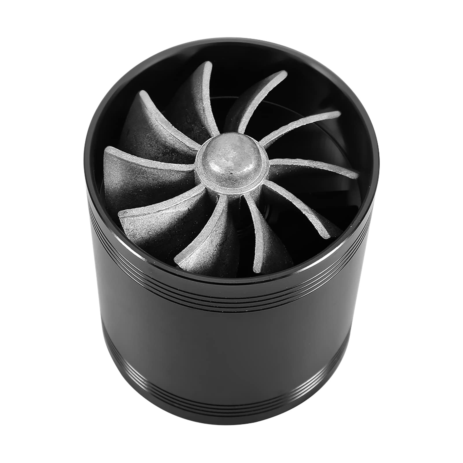 Auto Turbonator Dual Fan, Auto Lufteinlass Turbonator Dual Fan Turbine Super Charger Gas Fuel Saver Turbo (Schwarz) von Keenso