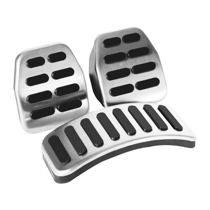 Auto Manuelles Pedal Set, 1 Set 3 STK Linkslenker Edelstahl Auto Pedale mit Gummi Pedalabdeckung für 2000-2005 1996-2003 von Keenso