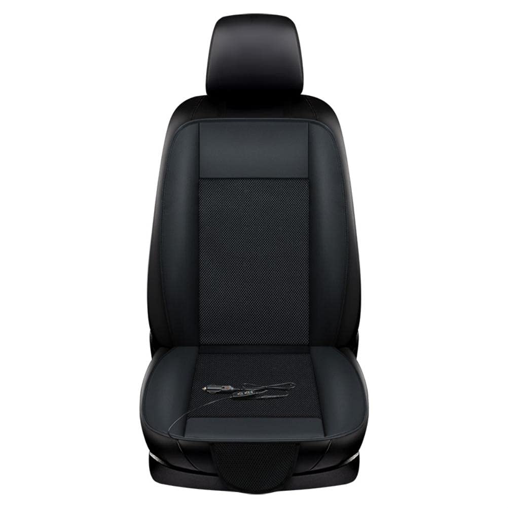 Autositz-Belüftungskissen, Tragbares 12-V-Kühlkissen, Autositz-Kühlkissen mit Lüfter, Autozubehör (Black1) von Keenso