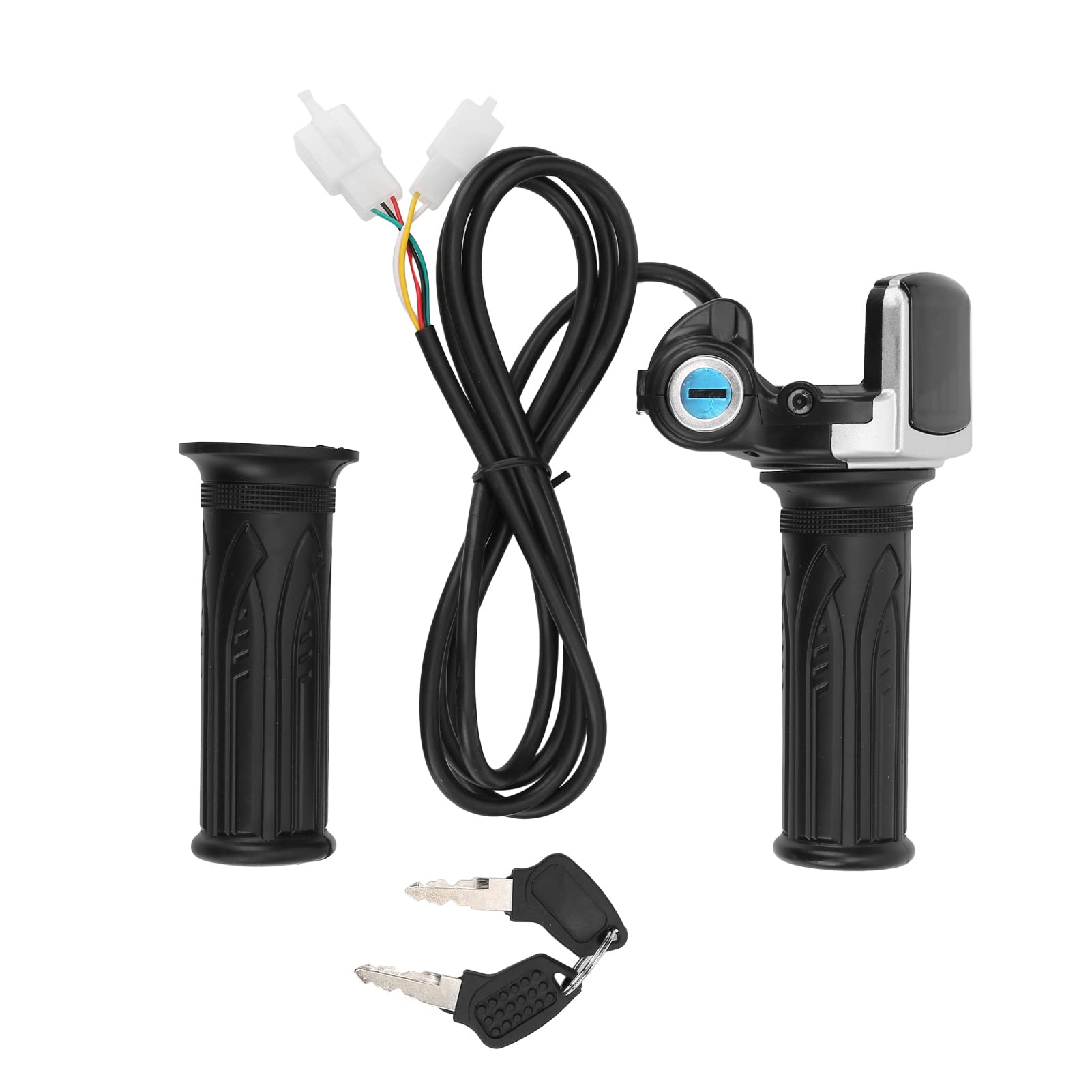 E Bike Twist Gasgriff-Set, Hochfestes Elektrisches Fahrrad Twist Gasgriff-Sperrschlüssel-Set, LED-Anzeige für Motorrad, Roller, 48 V E Bike Twist Gasgriff-Set, Hochfestes Elektrisches Fahrrad Twist Gasgriff-Sperrschlüssel-Set, LED-Anzeige für Motorrad, Roller, 48 V von Keenso