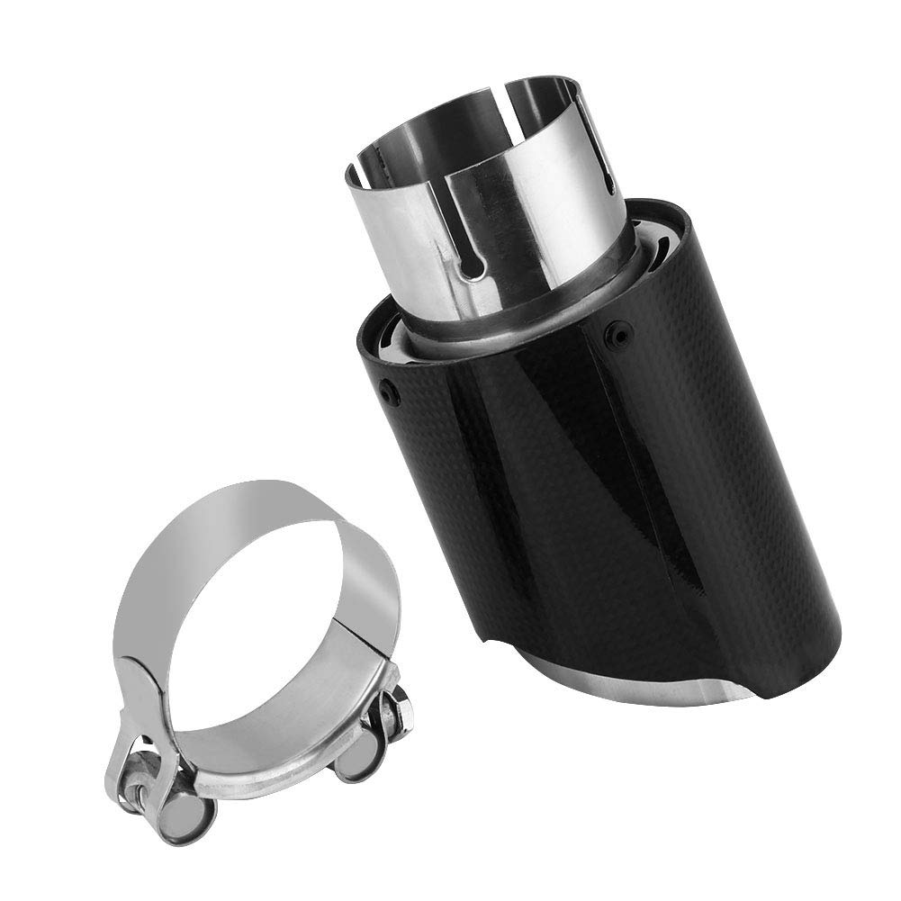 Keenso Auspuffblenden Auto Auspuff Kohlefaser Endstück Rohr glatt 60mm-63mm Universal Auto Auspuff Schalldämpfer Rohr Endspitze Keenso Auspuffblenden Auto Auspuff Kohlefaser Endstück Rohr glatt 60mm-63mm Universal Auto Auspuff Schalldämpfer Rohr Endspitze von Keenso