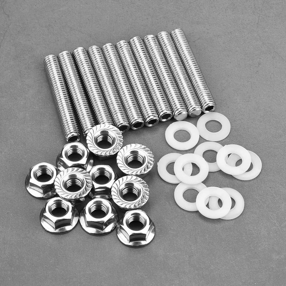 Keenso Auto Abgaskrümmer Schrauben kit, 10 Kit Auto Edelstahl Auspuffkrümmer Kopfschrauben Bolzen Satz Keenso Auto Abgaskrümmer Schrauben kit, 10 Kit Auto Edelstahl Auspuffkrümmer Kopfschrauben Bolzen Satz von Keenso