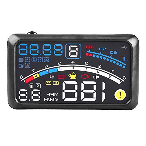 Keenso Auto Head Up Display, Universal Auto 5,5 Zoll 12V HUD GPS Tachometer Display Auto F4 KMH MPH Plug and Play Voltmeter für Autos mit OBD2- und EUOBD-Anschluss Keenso Auto Head Up Display, Universal Auto 5,5 Zoll 12V HUD GPS Tachometer Display Auto F4 KMH MPH Plug and Play Voltmeter für Autos mit OBD2- und EUOBD-Anschluss von Keenso