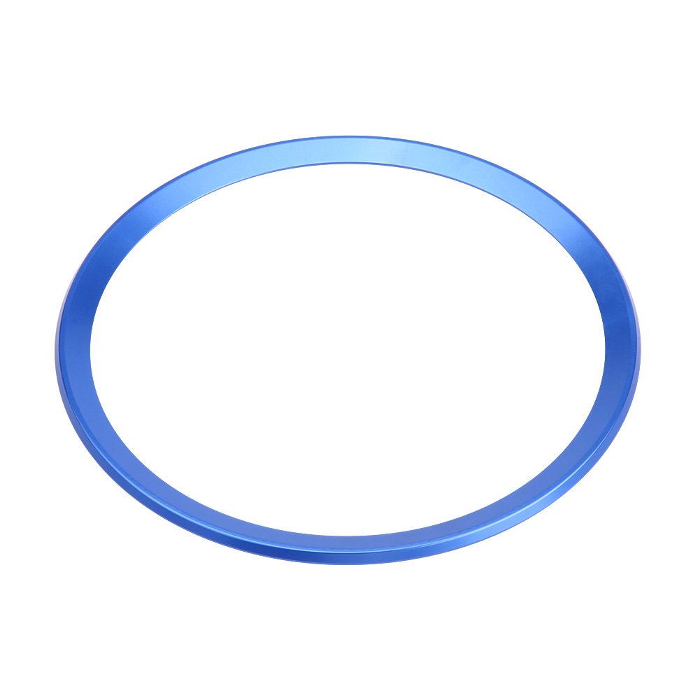 Keenso Auto Lenkrad Ring, Auto Lenkrad Emblem Ringe Aluminiumlegierung Lenkrad Ring Verkleidung mit Selbstklebendem Band Ersatz für A1 A3 A4 A5 A6 Q3 Q5 (Blau) von Keenso
