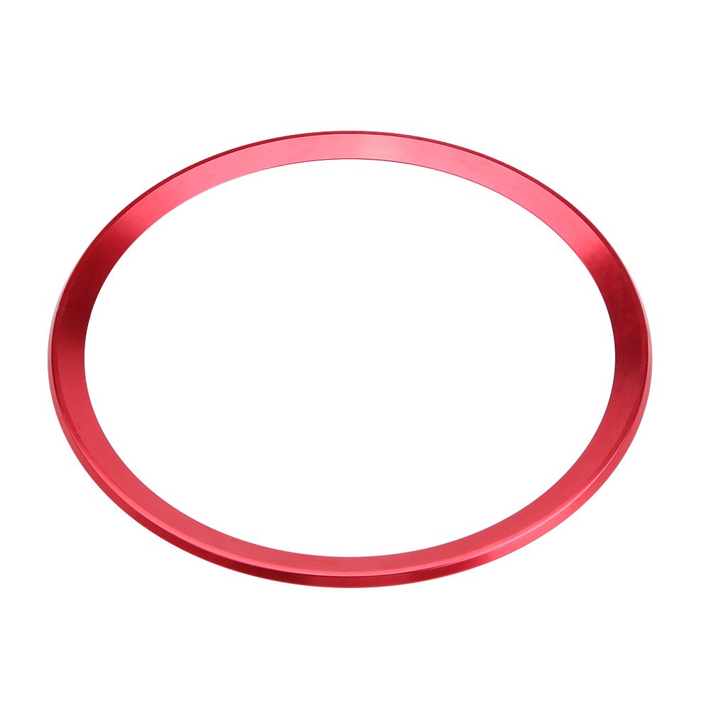 Keenso Auto Lenkrad Ring, Auto Lenkrad Emblem Ringe Aluminiumlegierung Lenkrad Ring Verkleidung mit selbstklebendem Band Ersatz für A1 A3 A4 A5 A6 Q3 Q5 (Rot) von Keenso