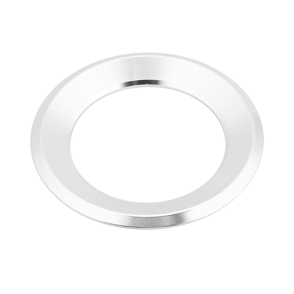 Keenso Auto Lenkrad Ring Aufkleber, Lenkradabdeckung Trim Aluminium Chromlegierung Dekoration Aufkleber(Silber) von Keenso