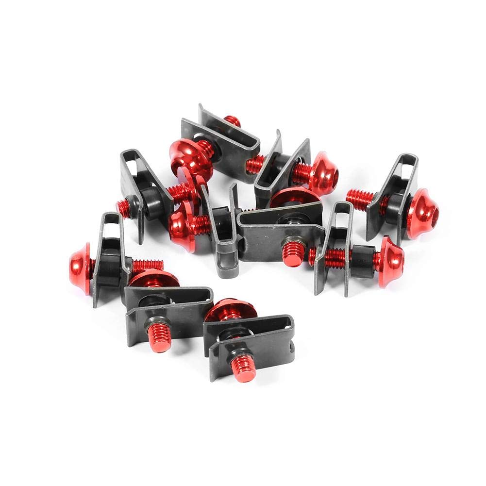 Motorrad Verkleidungsschraubensatz, 10x M5 Motorrad Verkleidungsschraubensatz Schraube Spire Speed Fastener Clip Nut(rot) Auto-tuning von Keenso