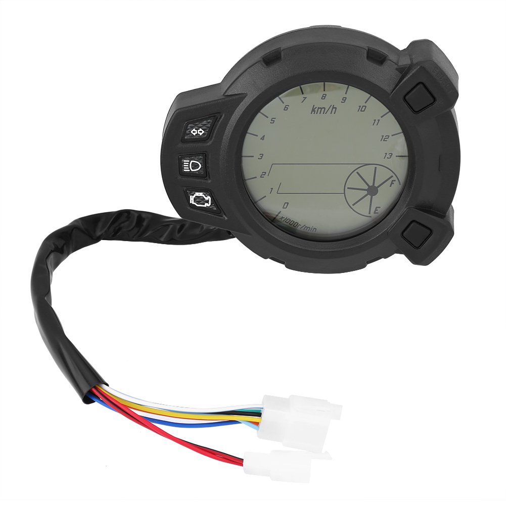 Keenso Motorrad Digital LCD Tachometer, Motorrad Kilometerzähler Tachometer Tachometer Geschwindigkeitsmesser Instrumente, 7 Farbe Meter von Keenso