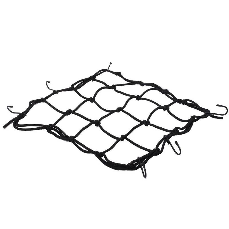 Keenso Motorrad Einstellbare Haken Net Tasche Cargo Bungee Cord Verpackung Mesh ATV Net 30 x 30 zoll(Schwarz) Gepäcknetze von Keenso