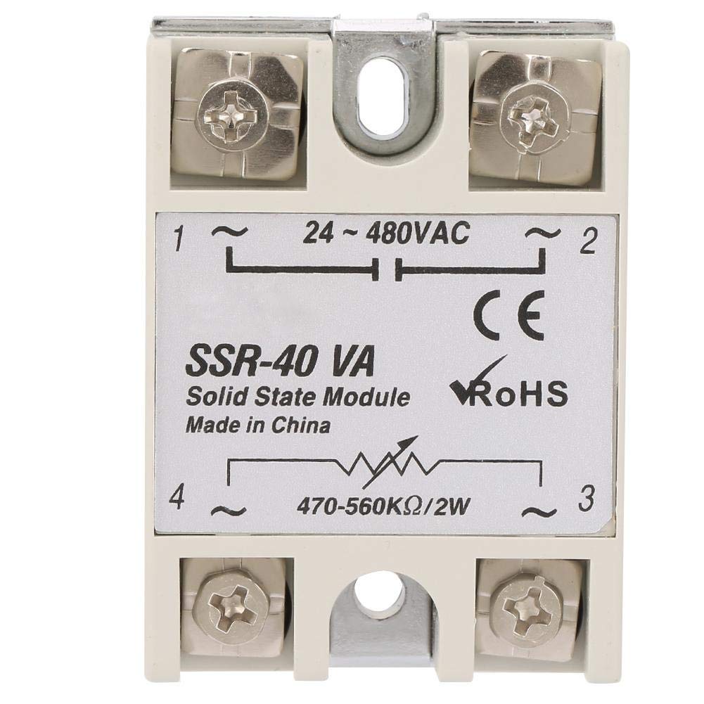 Keenso SSR-40VA Lastspannung 24-480 V AC 40A Nennstrom Widerstandsregler Halbleiterrelais SSR-Modul für industrielle Automatisierungsprozesse Relais Keenso SSR-40VA Lastspannung 24-480 V AC 40A Nennstrom Widerstandsregler Halbleiterrelais SSR-Modul für industrielle Automatisierungsprozesse Relais von Keenso