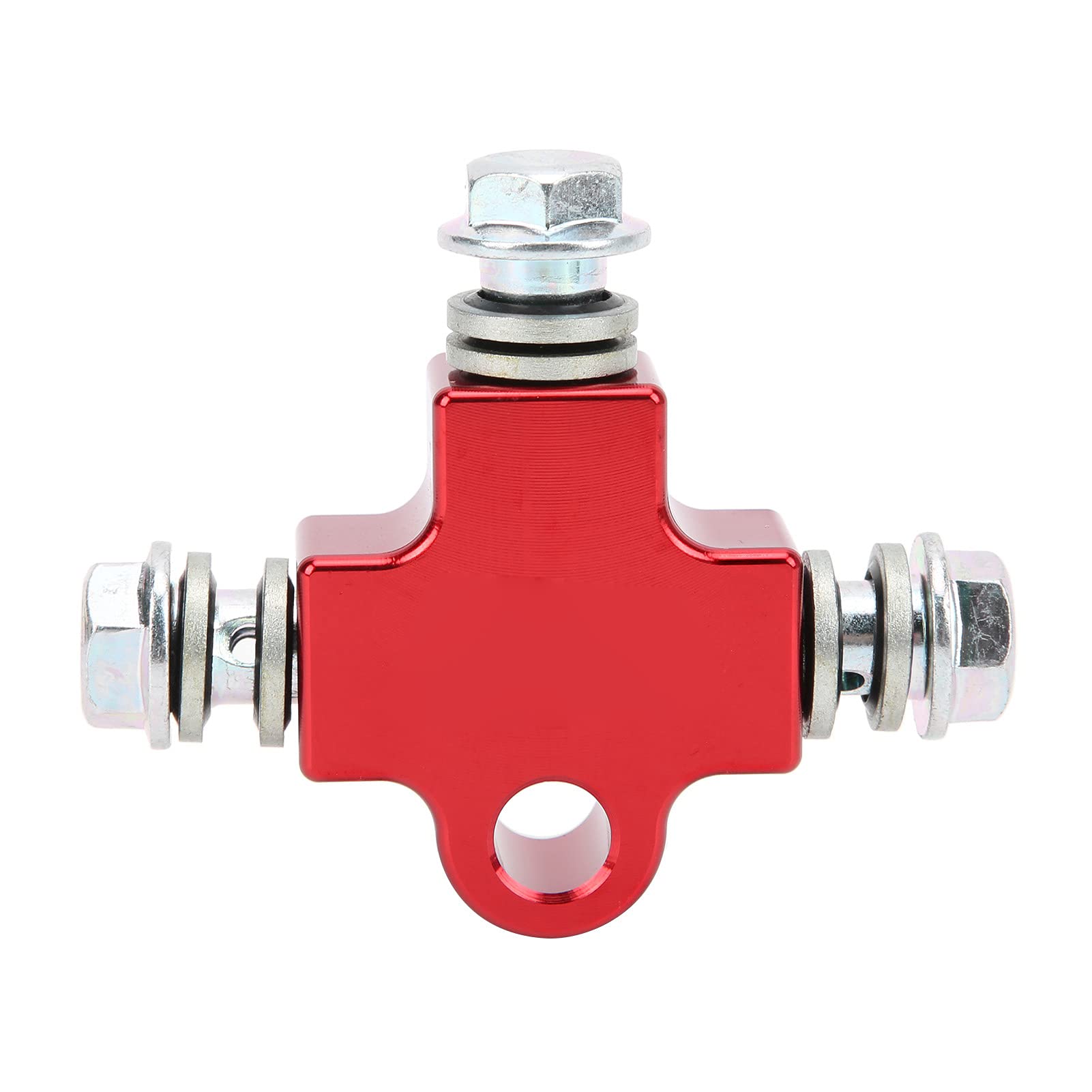 Keenso Tee -Stecker Universal 3 -Wege -Schlauchschlauchkupplung Hochleistungs -CNC -Rohradapter für die Motorrad -ATV -Modifikation aus Dauerhafter Stahlgröße (A (rote dreiköpfige Schraube)) von Keenso