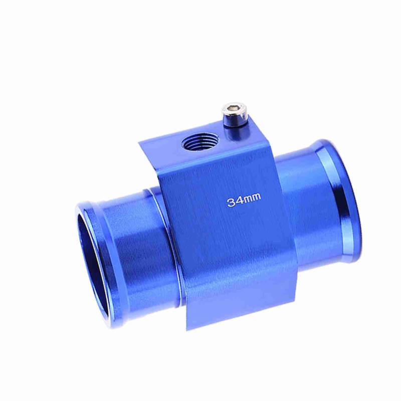 Keenso Universal Aluminium Wassertemperatur Verbindungsrohr Sensor Messgerät Heizkörper Schlauch Adapter, Blau （34mm） Sonstiges Zubehör Kühlsystem von Keenso