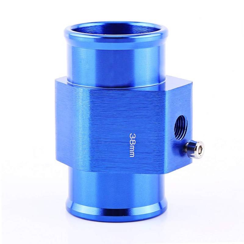 Keenso Universal Aluminium Wassertemperatur Verbindungsrohr Sensor Messgerät Heizkörper Schlauch Adapter, Blau （38mm） Kühlsystem von Keenso