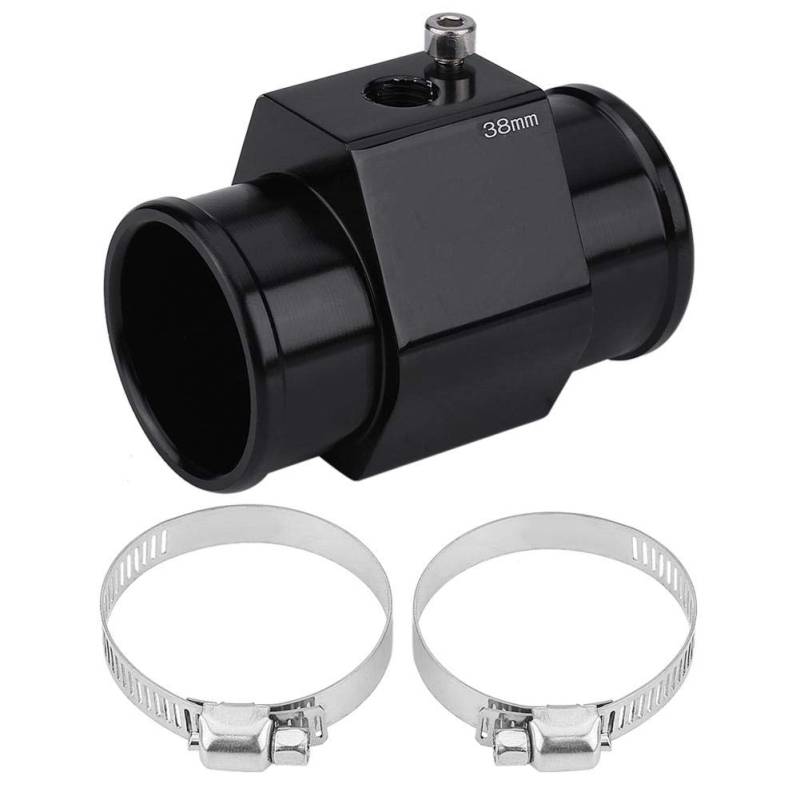 Keenso Auto Wassertemperatur Verbindungsrohr, Auto Wassertemperatur Sensor Adapter 28mm - 40mm Wassertemperatur Verbindungsrohr mit einstellbaren Klammern Universal fit für die meisten Autos(38mm) von Keenso