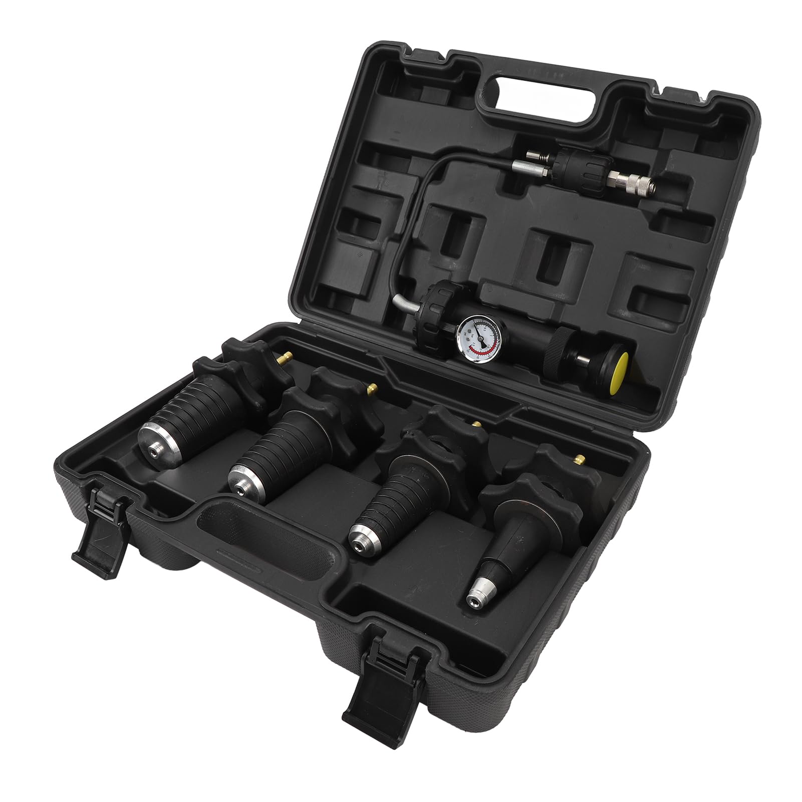 Kühlerdrucktester Kühlsystem, 5-teiliges Kühlsystem-Drucktest-Kit mit Messgerät, Effizient, Hohe Genauigkeit, Universelle Passform für Automobile Kühlerdrucktester Kühlsystem, 5-teiliges Kühlsystem-Drucktest-Kit mit Messgerät, Effizient, Hohe Genauigkeit, Universelle Passform für Automobile von Keenso