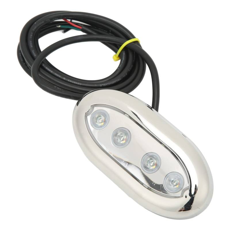 Marine-Unterwasserlicht, Marine-Unterwasser-LED-Licht DC 12V‑24V IP68 Wasserdicht Universal Fit für Boot Yacht Waterside (Weißes Licht) Boots-/Yachtteile von Keenso