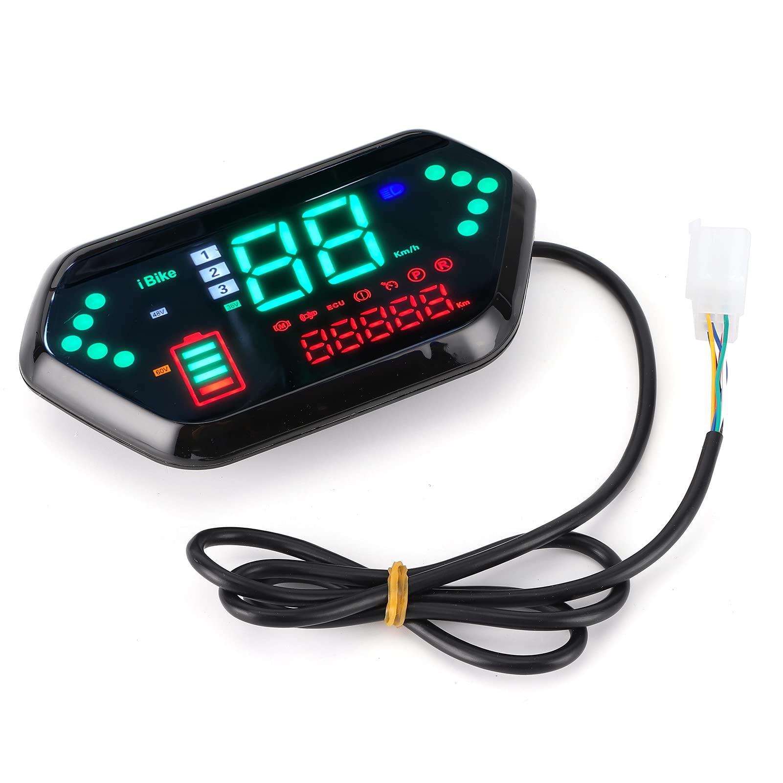 Motorrad-Tachometer, 60V High-Definition-LCD-Display Universal-Motorrad-Tachometer Drehzahlmesser Digitaler Kilometerzähler Motorrad-Geschwindigkeitsmesser Geschwindigkeitsmesser von Keenso