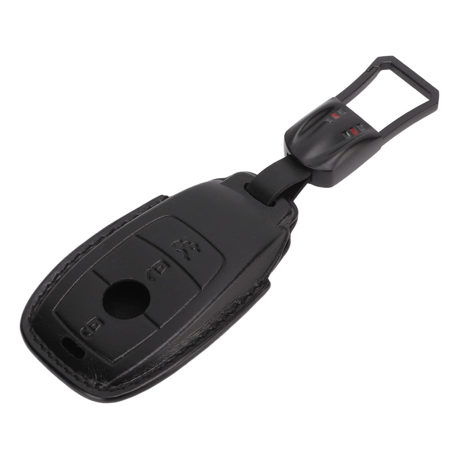Schlüsselanhänger-Abdeckung 3-Tasten-Schwarz-Echtleder-Ersatz für Mercedes A C E S-Klasse Autoschlüssel von Keenso