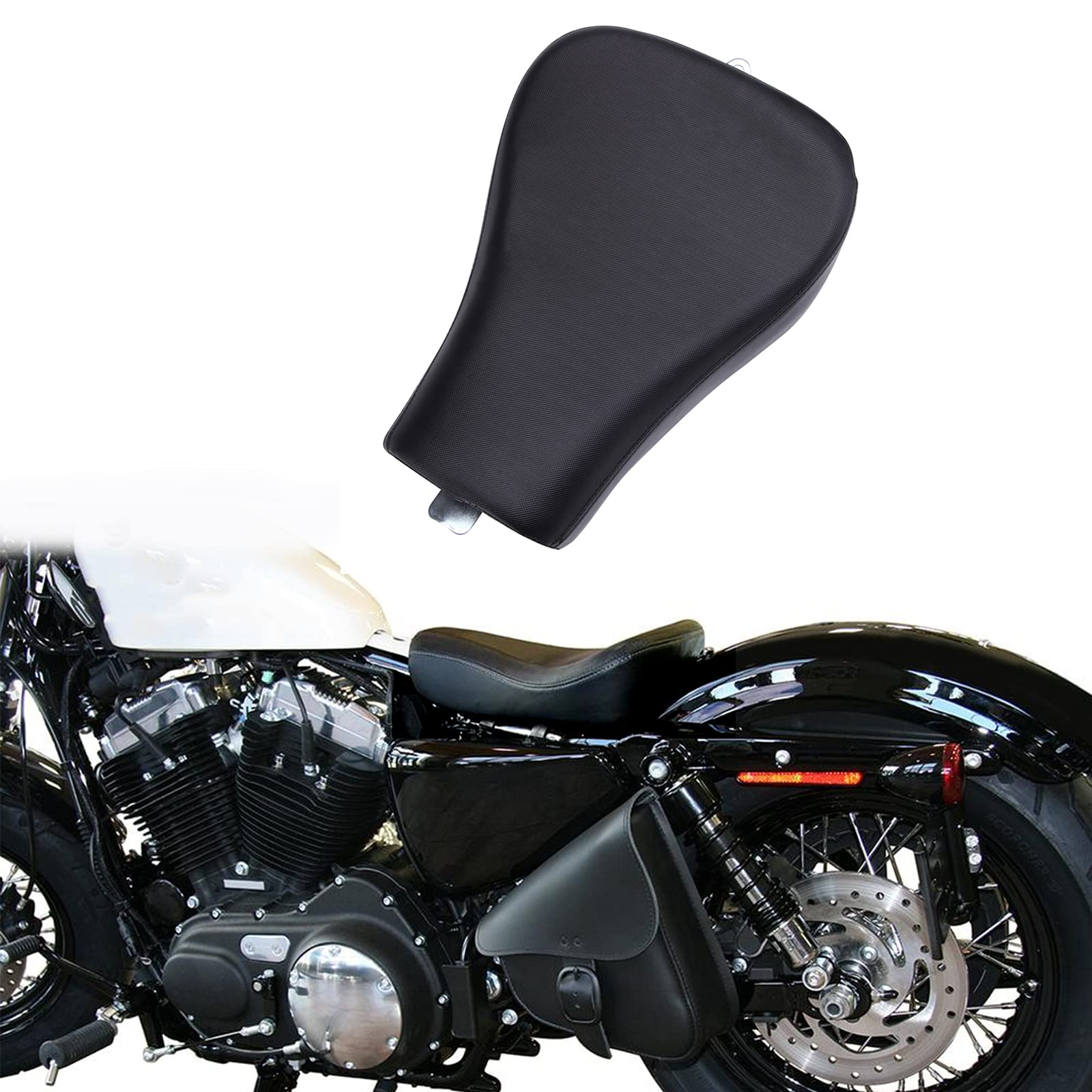 Motorrad Solo Sitz, Motorrad Front Fahrer Solo Sitzkissen Motorradsitze Weiche wasserdichte Passform für Sportster XL883 XL1200 48 72 2010-2015 Cafe Racer, Schwarz. Motorrad Solo Sitz, Motorrad Front Fahrer Solo Sitzkissen Motorradsitze Weiche wasserdichte Passform für Sportster XL883 XL1200 48 72 2010-2015 Cafe Racer, Schwarz. von KEEPDSGN