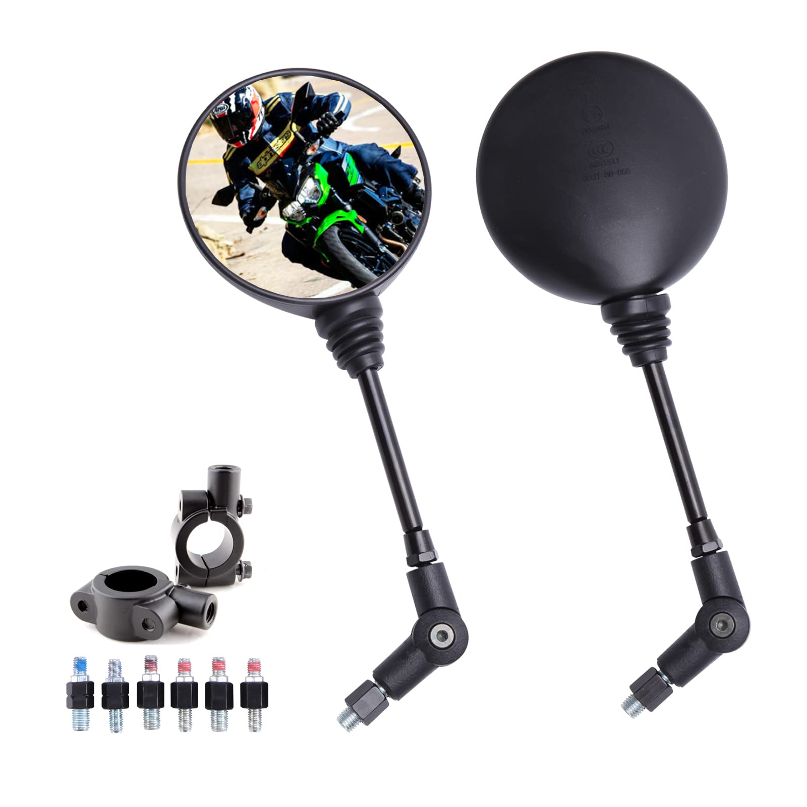 Motorrad Spiege Universal 8mm 10mm E-Geprüft Motorrad Rückspiegel mit 7/8" 22mm Lenkerklemme kompatibel mit Motorrad Street Bike Scooter Cruiser Motorrad Cafe Racer. Motorrad Spiege Universal 8mm 10mm E-Geprüft Motorrad Rückspiegel mit 7/8" 22mm Lenkerklemme kompatibel mit Motorrad Street Bike Scooter Cruiser Motorrad Cafe Racer. von KEEPDSGN