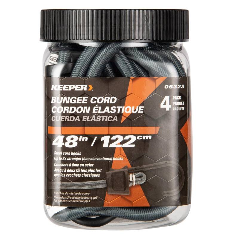 Keeper 06323 121,9 cm Premium Bungee Cord mit SST Haken, 4 Stück Glas von Keeper