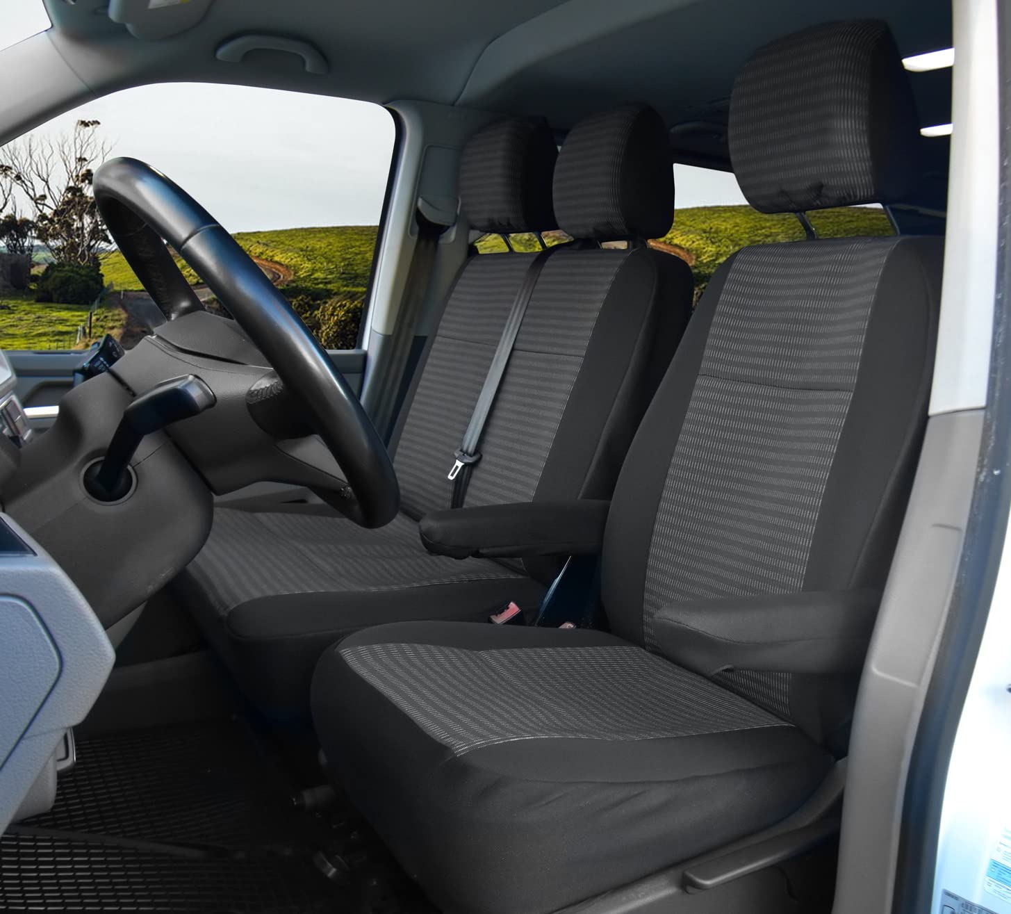 Sitzbezüge passgenau Tailor Made geeignet für Volkswagen T5 Bj. 2003-2015 (1+2) ideal angepasst - 3 Sitzer von Kegel-Blazusiak