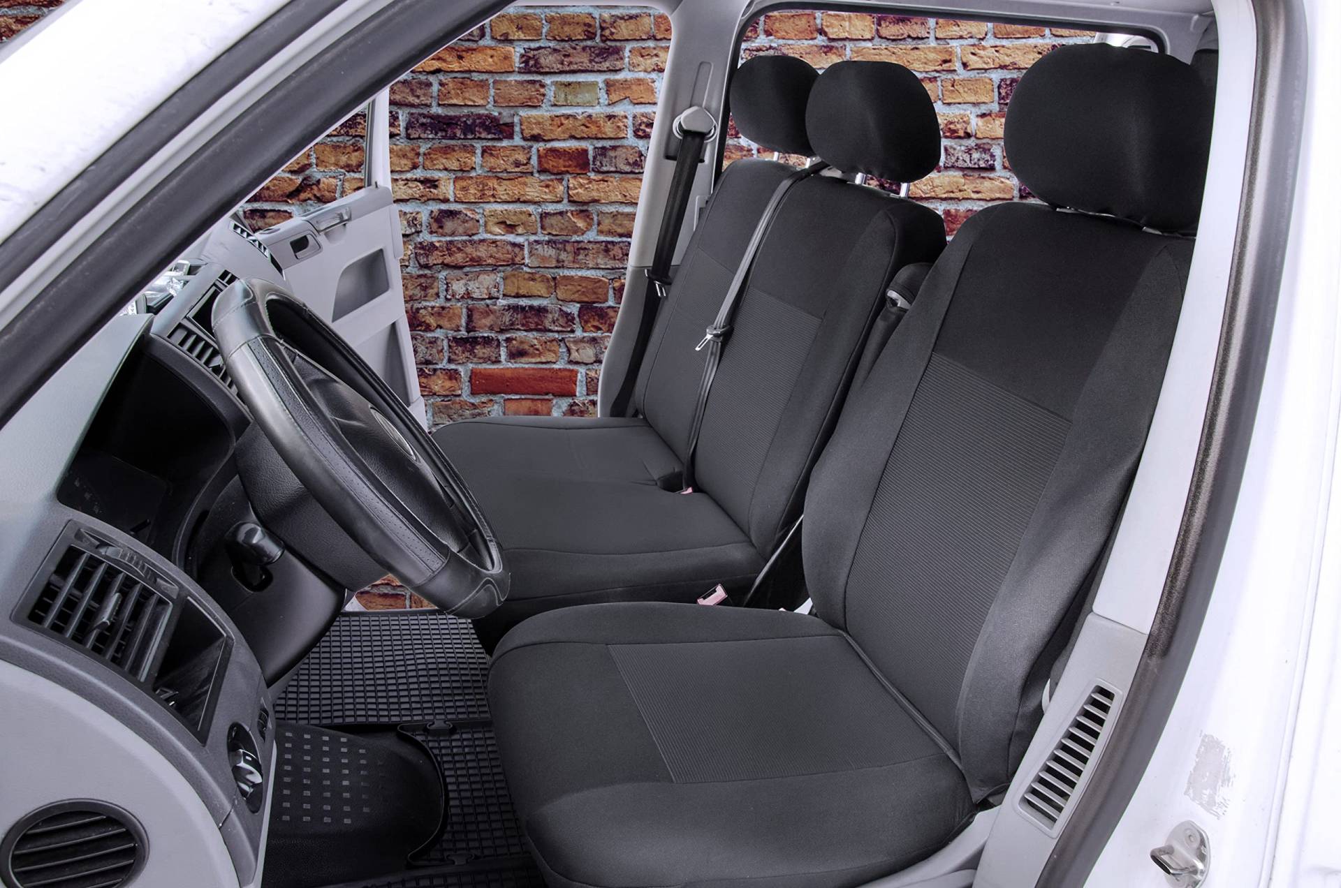 Sitzbezüge passgenau Schonbezüge Roco geeignet für VW T5 Multivan Bj. 2003-2015 Erste Reihe 3-Sitzer + Gummimatten von KegelBlazusiak
