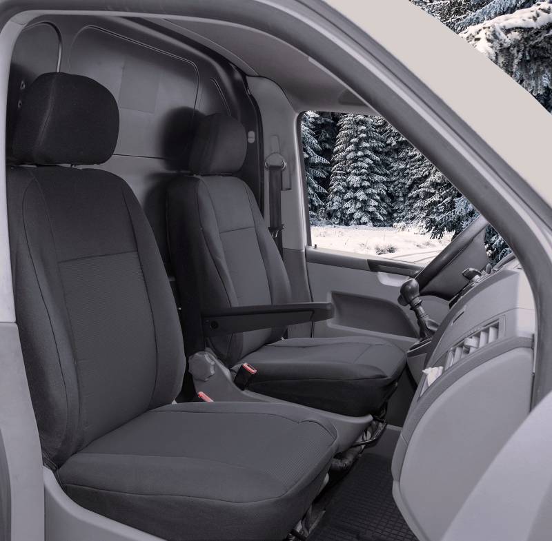 Sitzbezüge passgenau Schonbezüge Roco geeignet für VW T5 Transporter Bj. 2003-2015 Erste Reihe 2-Sitzer + Gummimatten von KegelBlazusiak