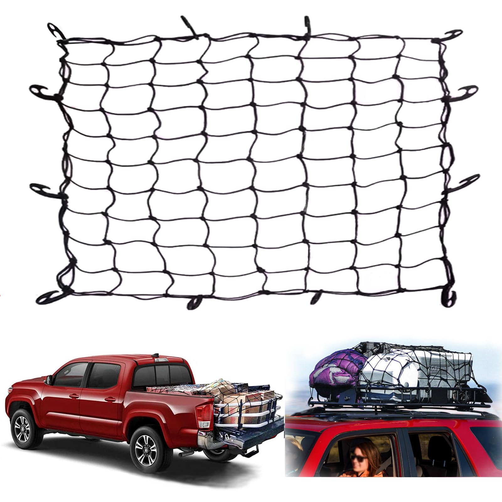 Kegoupdys Autonetz, Gepäcknetz Auto für Dachgepäckträger, Anhängernetz Dehnbares Bungee-Dachnetz, Universal Kofferraumnetz, Gepäckträgernetz Schutznetz mit 10 Haken, 90 x 120 cm Schwarz Kegoupdys Autonetz, Gepäcknetz Auto für Dachgepäckträger, Anhängernetz Dehnbares Bungee-Dachnetz, Universal Kofferraumnetz, Gepäckträgernetz Schutznetz mit 10 Haken, 90 x 120 cm Schwarz von Kegoupdys