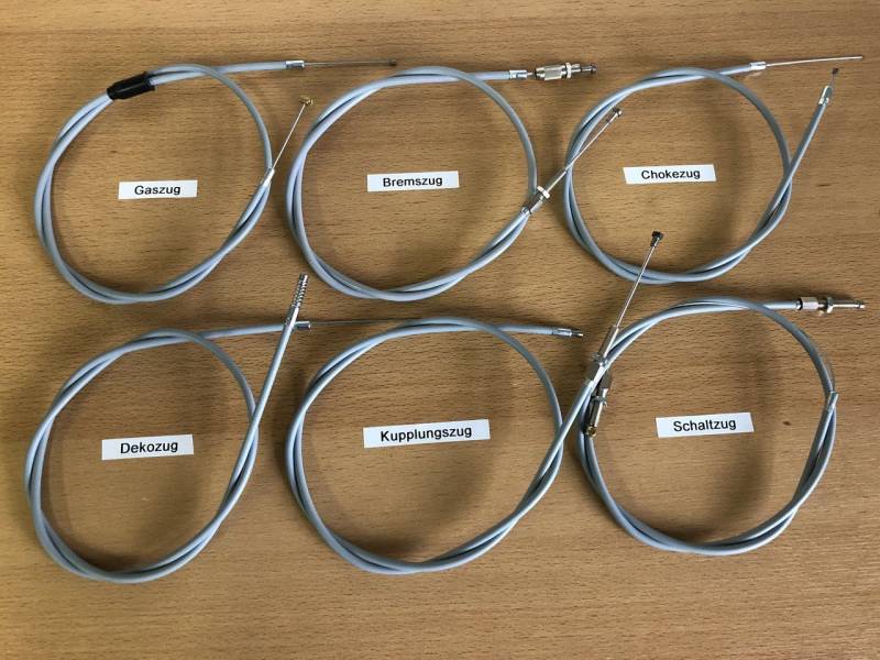 Bowdenzug SET GRAU 6 Stück für Sachs 505 mit 2-Gang Handschaltung von Keine Angabe