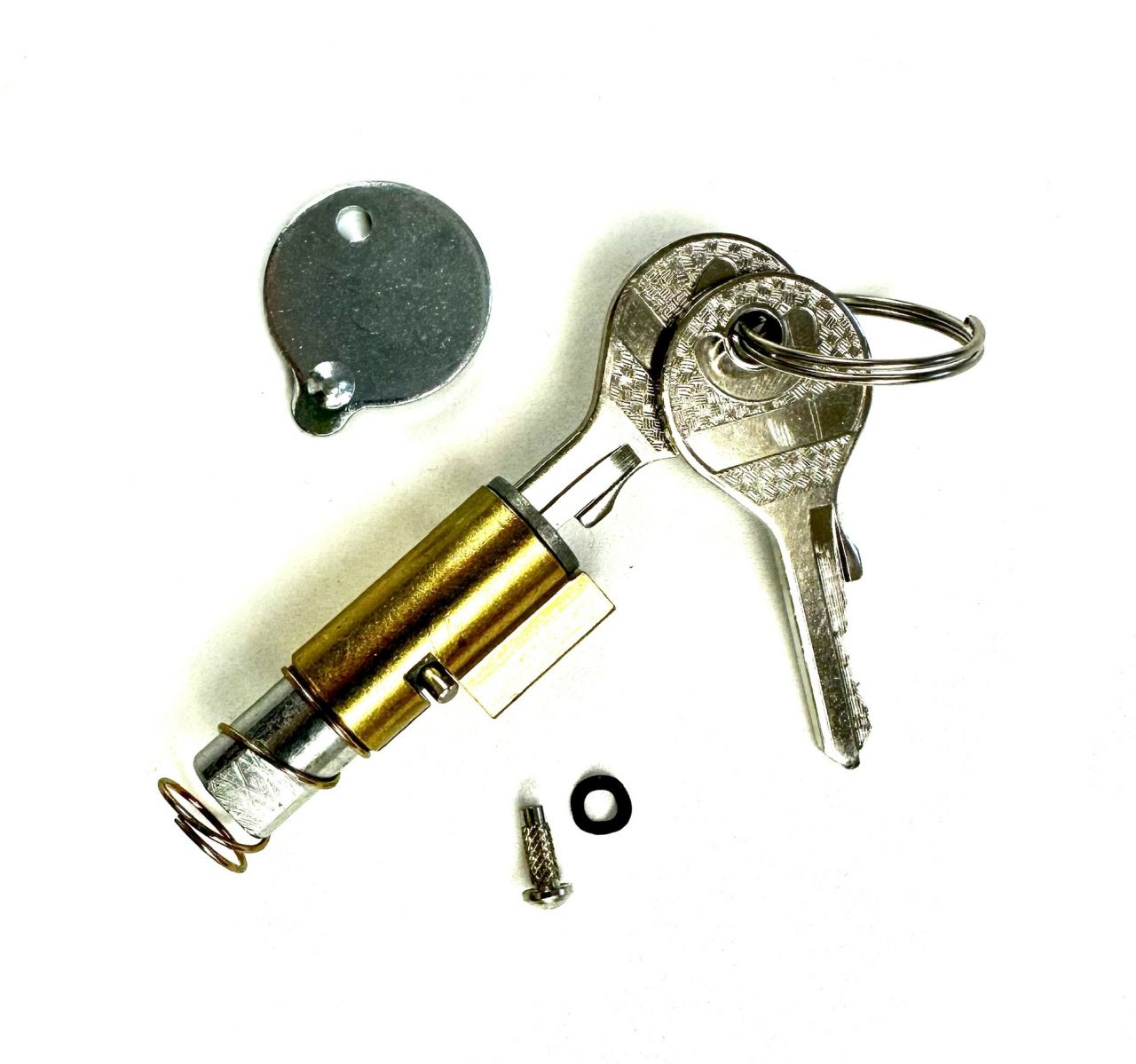 Lenkschloß SET mit 2 Schlüssel + Feder für Mofa / abgeflachter Bolzen von Keine Angabe