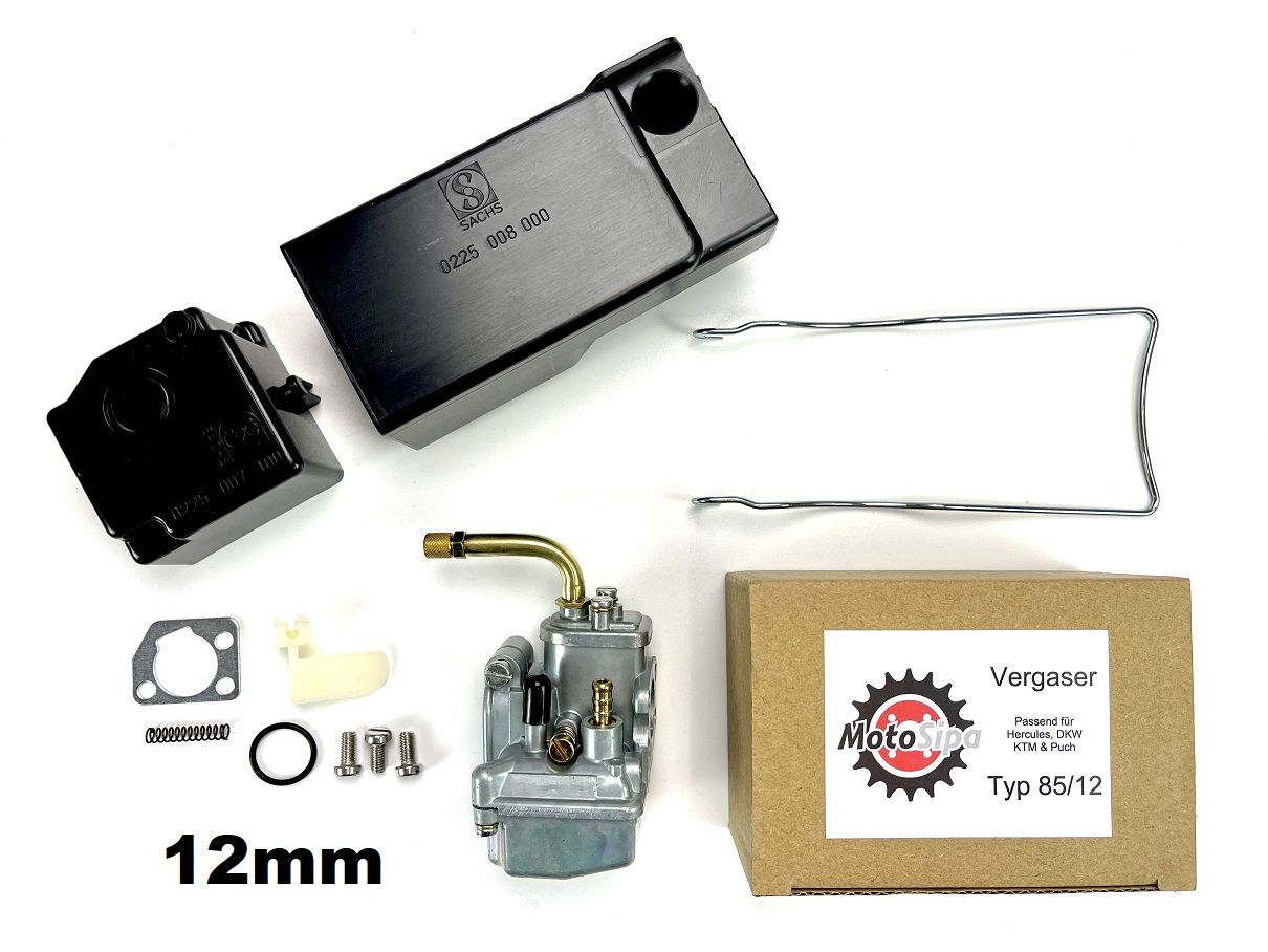 SET Tuning Vergaser 12mm + Luftfilterkasten, Ansaugdose mit Filter und Bügel von Keine Angabe