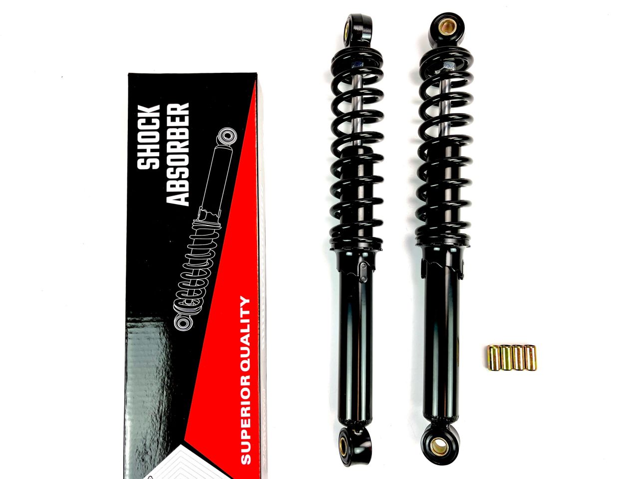 Stoßdämpfer Satz komplett schwarz Länge 340mm Federbeine Reduzierhülsen Metall Stoßdämpfer Satz komplett schwarz Länge 340mm Federbeine Reduzierhülsen Metall von Keine Angabe