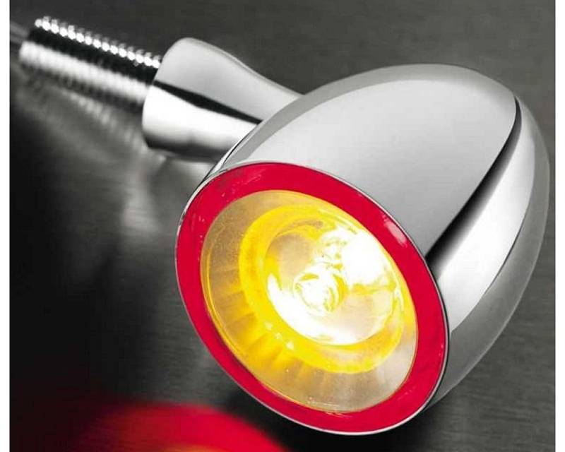LED-Blinker- / Rücklicht-Einheit Bullet 1000 DF chrom von PW
