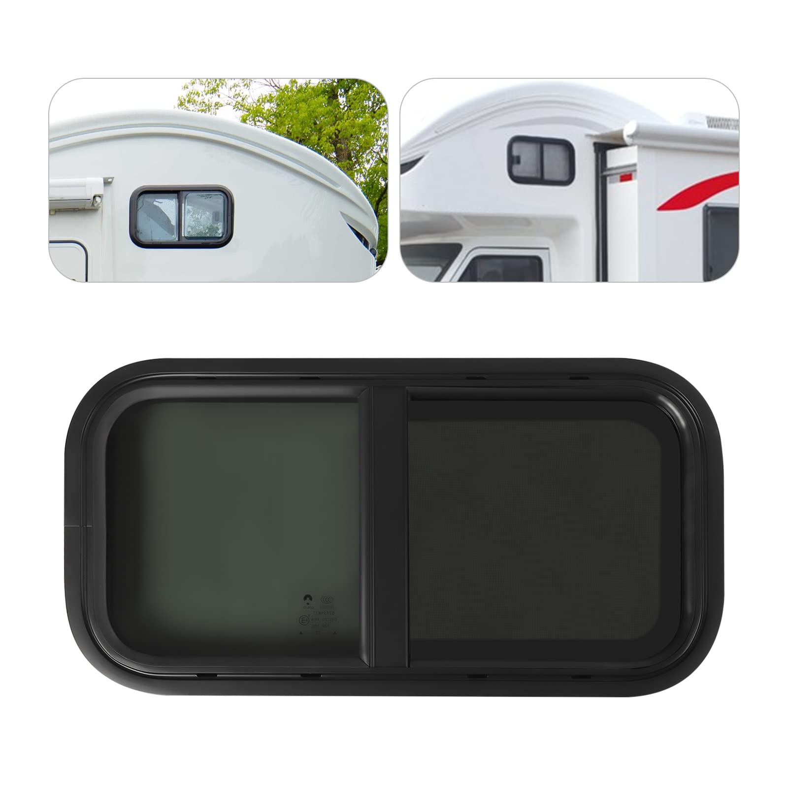 Caravan Seitenfenster Wohnwagenfenster Getönt Schiebefenster Wohnmobil Seiten Camping Fenster Wohnwagen RV Camper-Fenster Insektenschutz (600x300mm) von KenSyuInt