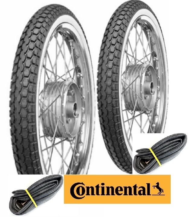 Continental SET 2,75 - 17 Zoll Weißwand Reifen 2,75 x 17 (2 3/4) Typ KKS 10 W... von Kenda
