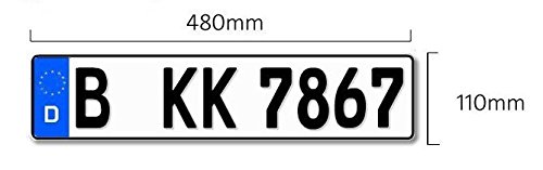 1 Euro-Kennzeichen | Kfz Kennzeichen DIN-zertfiziert für Deutschalnd (480x110 mm) von Flaow