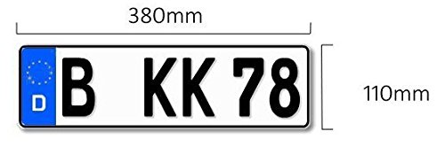 1 Euro-Kennzeichen | Kfz Kennzeichen DIN-zertfiziert für Deutschland (380x110 mm) von Flaow