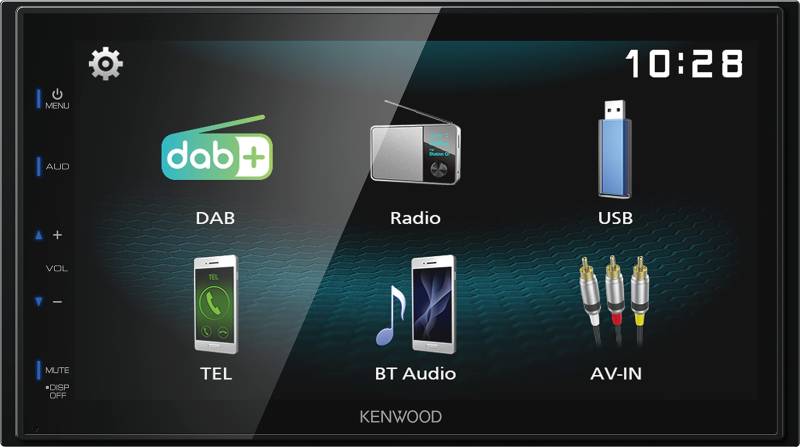 Kenwood DMX125DAB 17,3 cm WVGA Digital Media Receiver mit DAB+, Bluetooth und Android USB-Mirroring von Kenwood