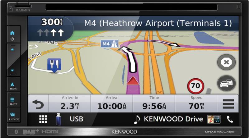 Kenwood DNX5190DABS Navigationssystem 17,1 cm (6.75") Touchscreen TFT Fixed Schwarz 2,1 kg von Kenwood