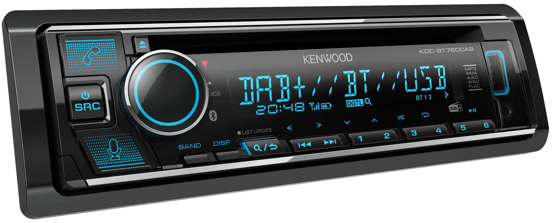 Kenwood KDC-BT760DAB CD-Autoradio mit DAB+ & Bluetooth Freisprecheinrichtung (USB, AUX-In, 2 x Pre-Out 2.5V, Amazon Alexa, Soundprozessor, 4x50 W, VAR. Beleuchtung, Antenne) von Kenwood