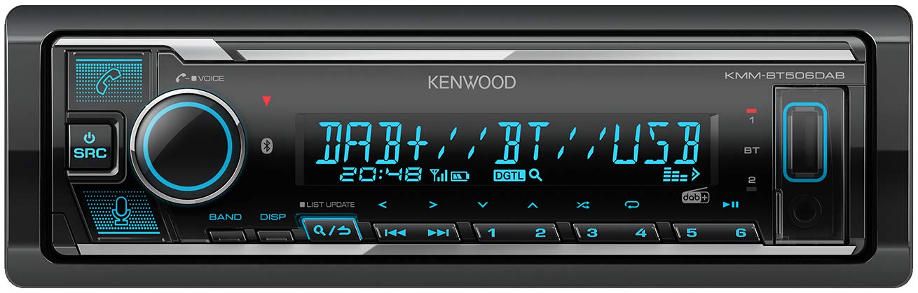 Kenwood KMM-BT506DAB USB-Autoradio mit DAB+ und Bluetooth Freisprecheinrichtung (komp. zu Amazon Alexa, USB, AUX-In, Soundprozessor, 4 x 50 W, var. Beleuchtung, DAB+ Antenne) von Kenwood
