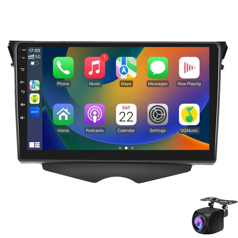 Android 14 Auto-stereo Für Hy-abai Veloster 2011-2015 Mit Drahtlosen Carplay Android Auto, 9 '' Touchscreen Car Radio Mit Wifi Gps Navigation Bluetooth Fm Rds Swc+ahd Backup Kamera(Size:M700S) von Keoaiob