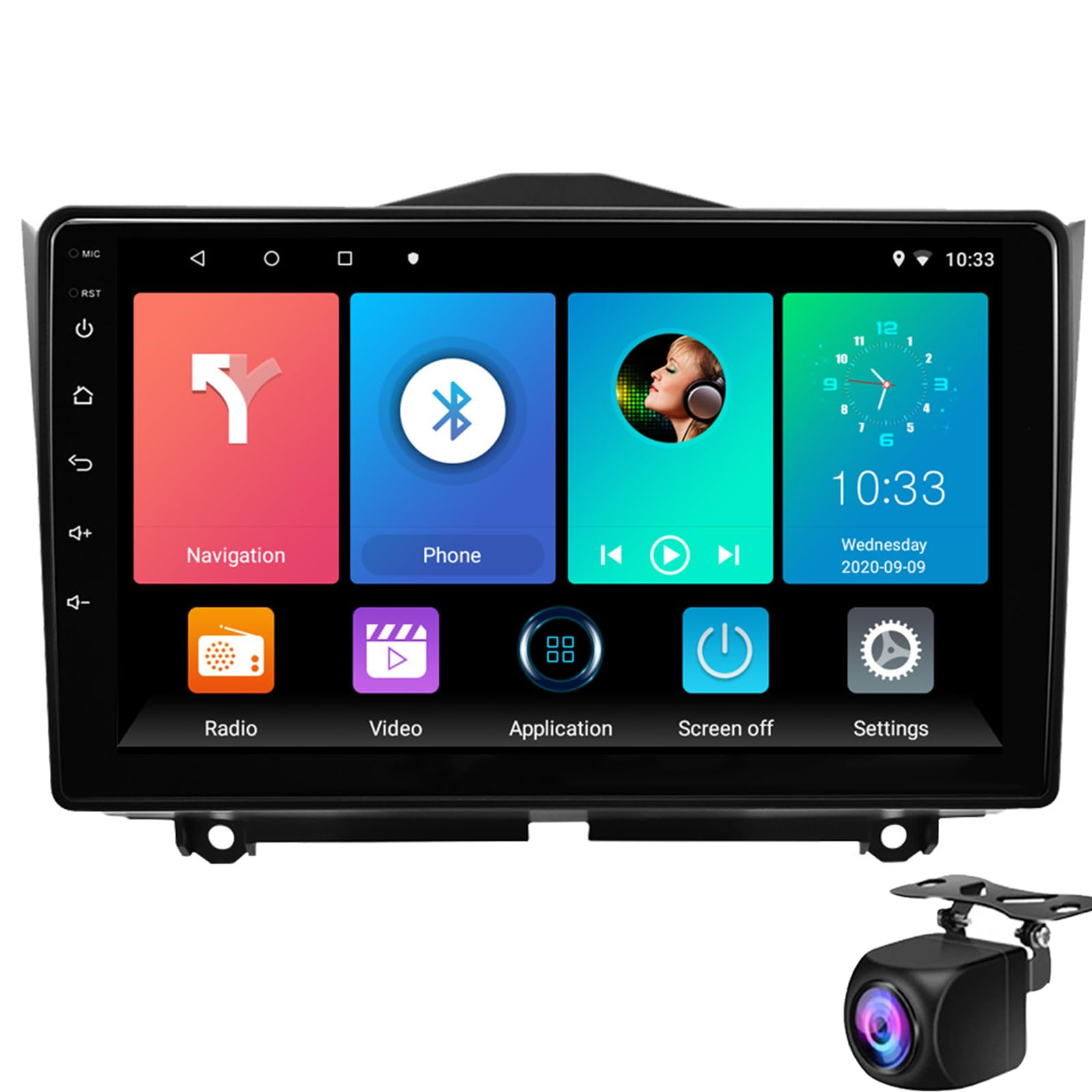 Android 14 Autoradio-Stereo Für LA-DA Granta 2018-2019 GPS-Navigation Ultradünner Mainframe 9" IPS Touchscreen Auto-Navigationsvideo Mit Wifi Bluetooth Mirror Link USB-Rückfahrkamera(Size:M600S) von Keoaiob